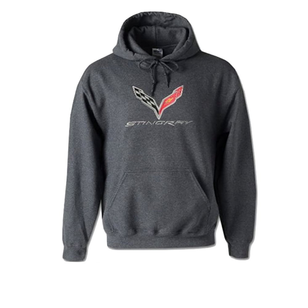 Corvette C7 Hoodie Sweatshirt Kapuzenpullover C7 Stingray Dunkelgrau