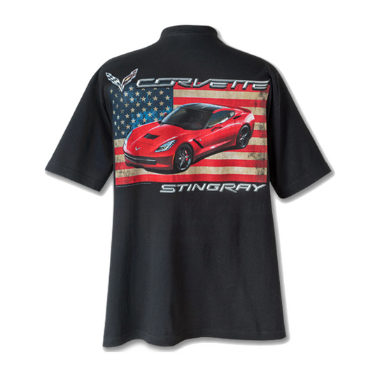 Corvette C7 T-Shirt Corvette Stingray USA Motiv Schwarz