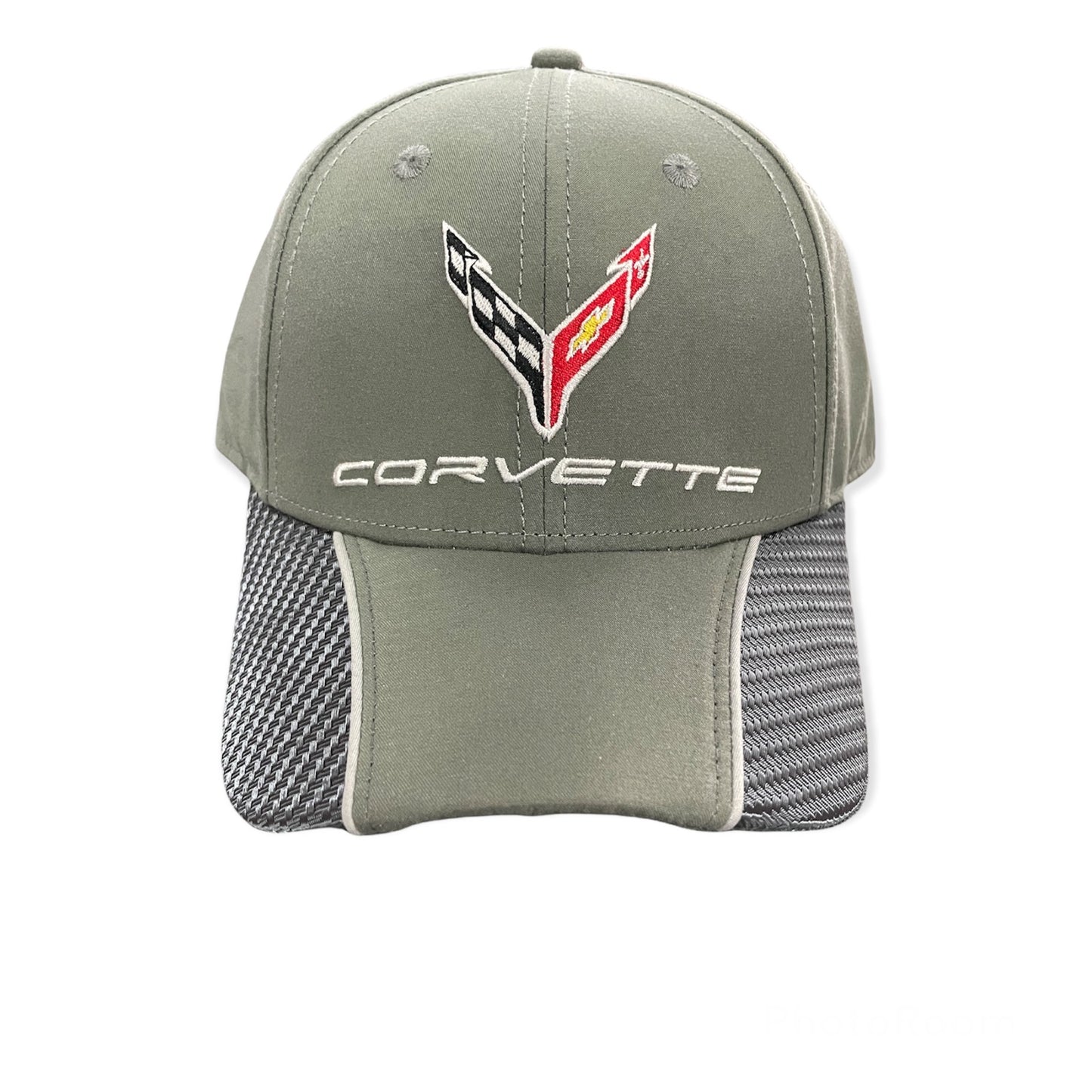 Corvette C8 Basecap Corvette Logo Carbon Fiber Contrast Cap Grau
