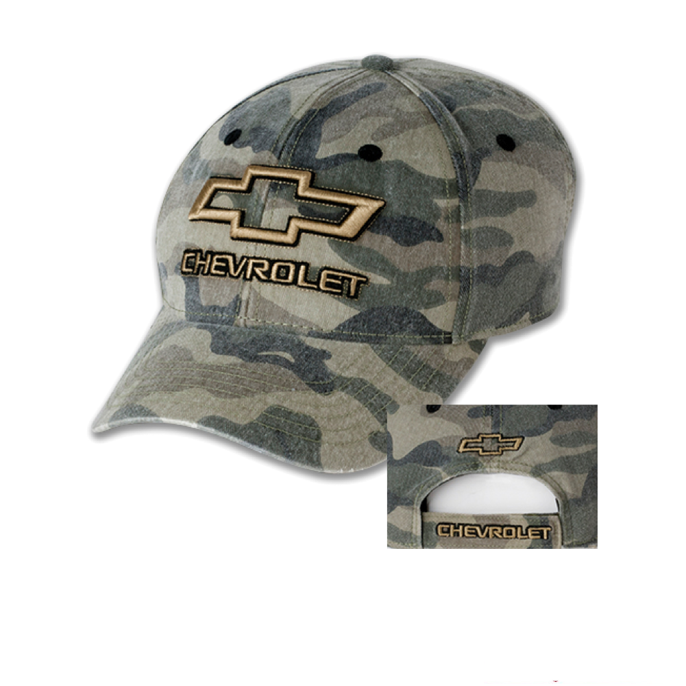 Chevrolet Basecap Bowtie Camouflage Washed Cap