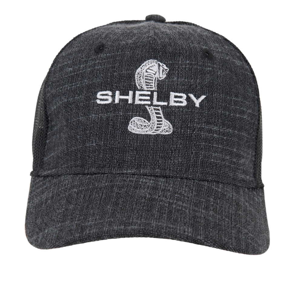 Shelby Basecap Shelby Super Snake Logo Leinenoptik Grau