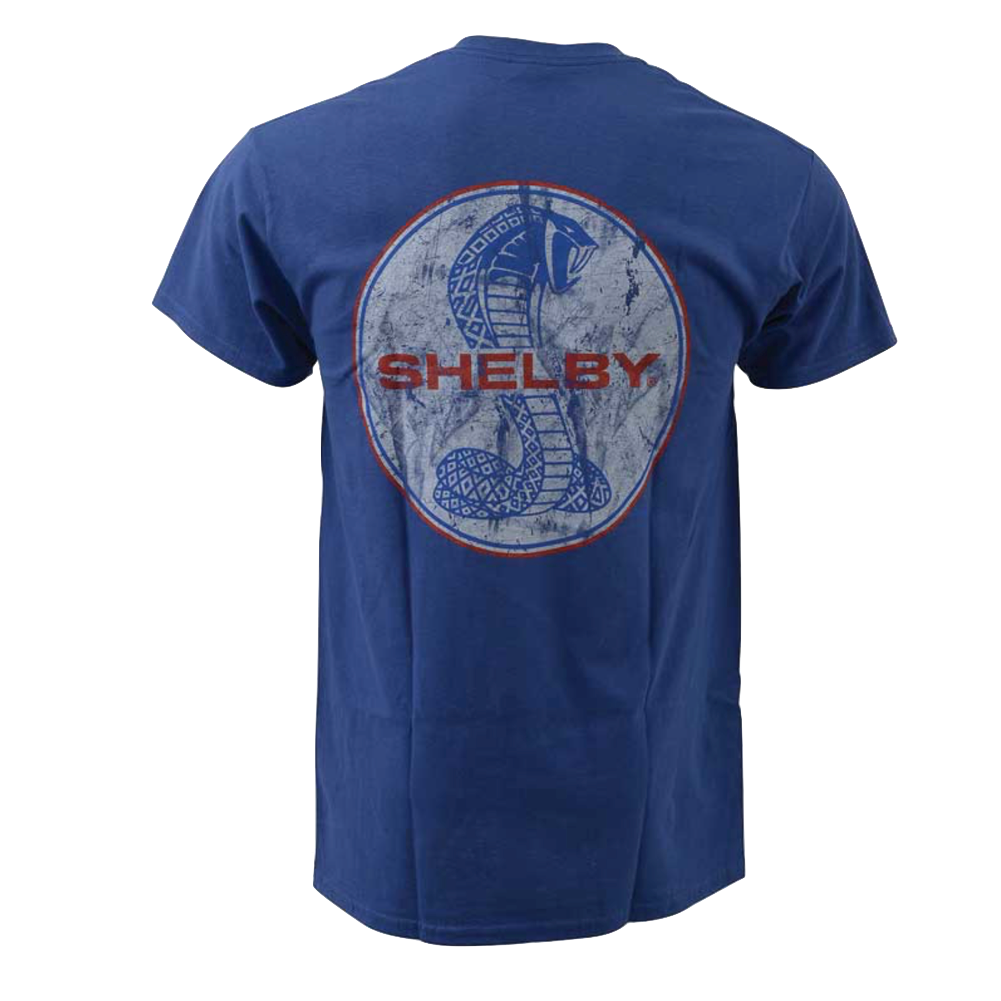 Shelby T-Shirt Shelby Vintage Logo Shelby Logo Blau