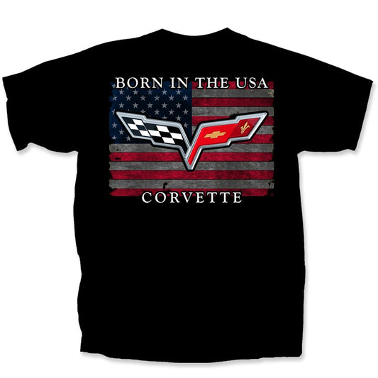Corvette C6 T-Shirt Corvette C6 Born In The USA Schwarz