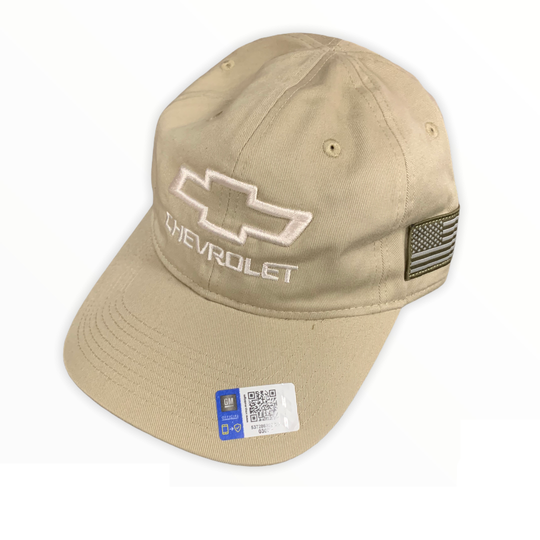 Chevrolet Basecap Chevy Bowtie USA Flag Beige