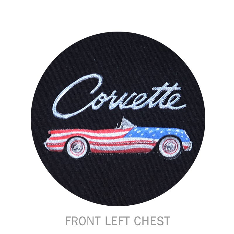 Corvette T-Shirt Corvette American Flag Of Cars Schwarz