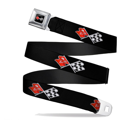 Corvette C3 Sicherheitsgurt Gürtel Corvette Crossed Flags Logo Print