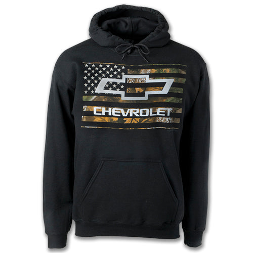 Chevrolet Hoodie Kapuzenpullover mit Chevy Bowtie on Camo Logo Schwarz