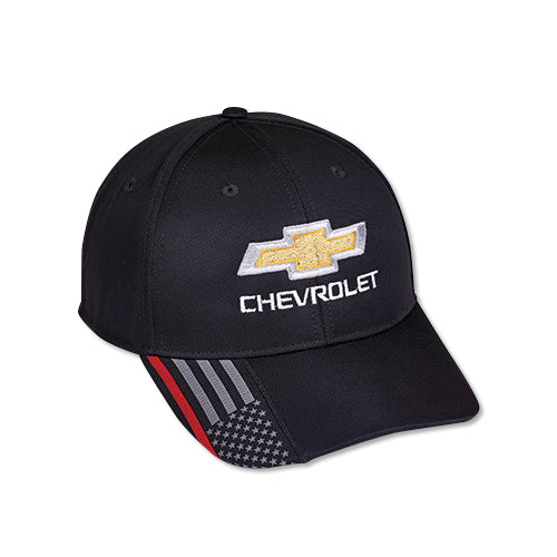 Chevrolet Basecap Chevy Gold Bowtie US Flag & Red Stripe Flag Cap Schwarz