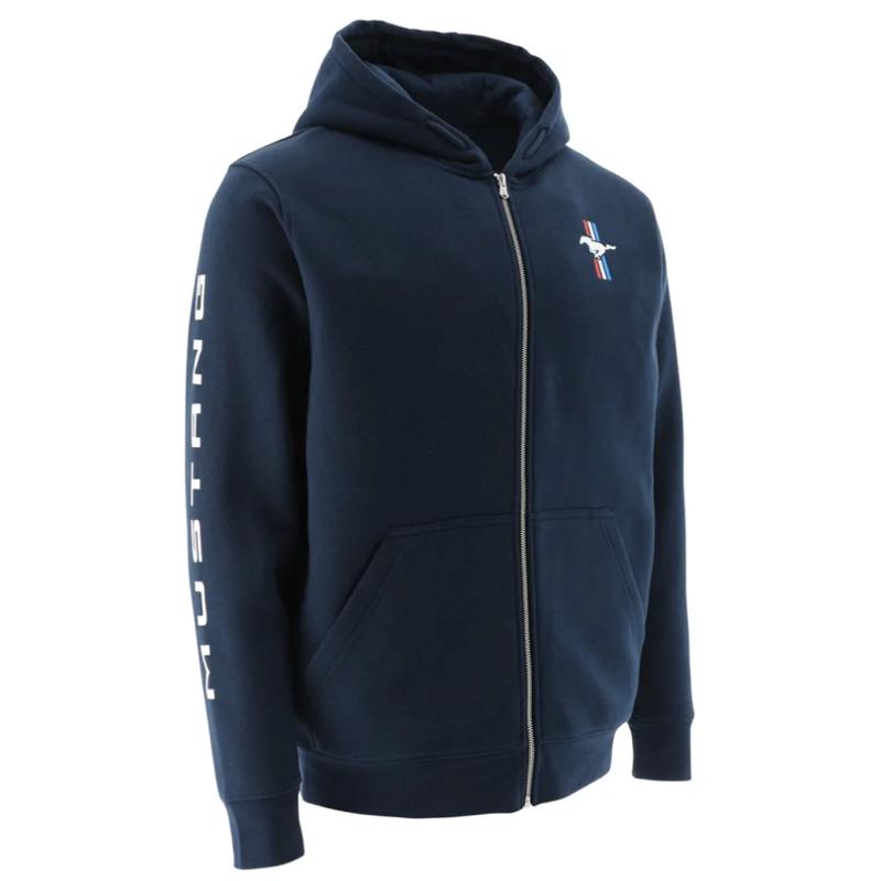 Ford Mustang Kapuzenjacke Sweatjacke Mustang Tribar Logo Navy