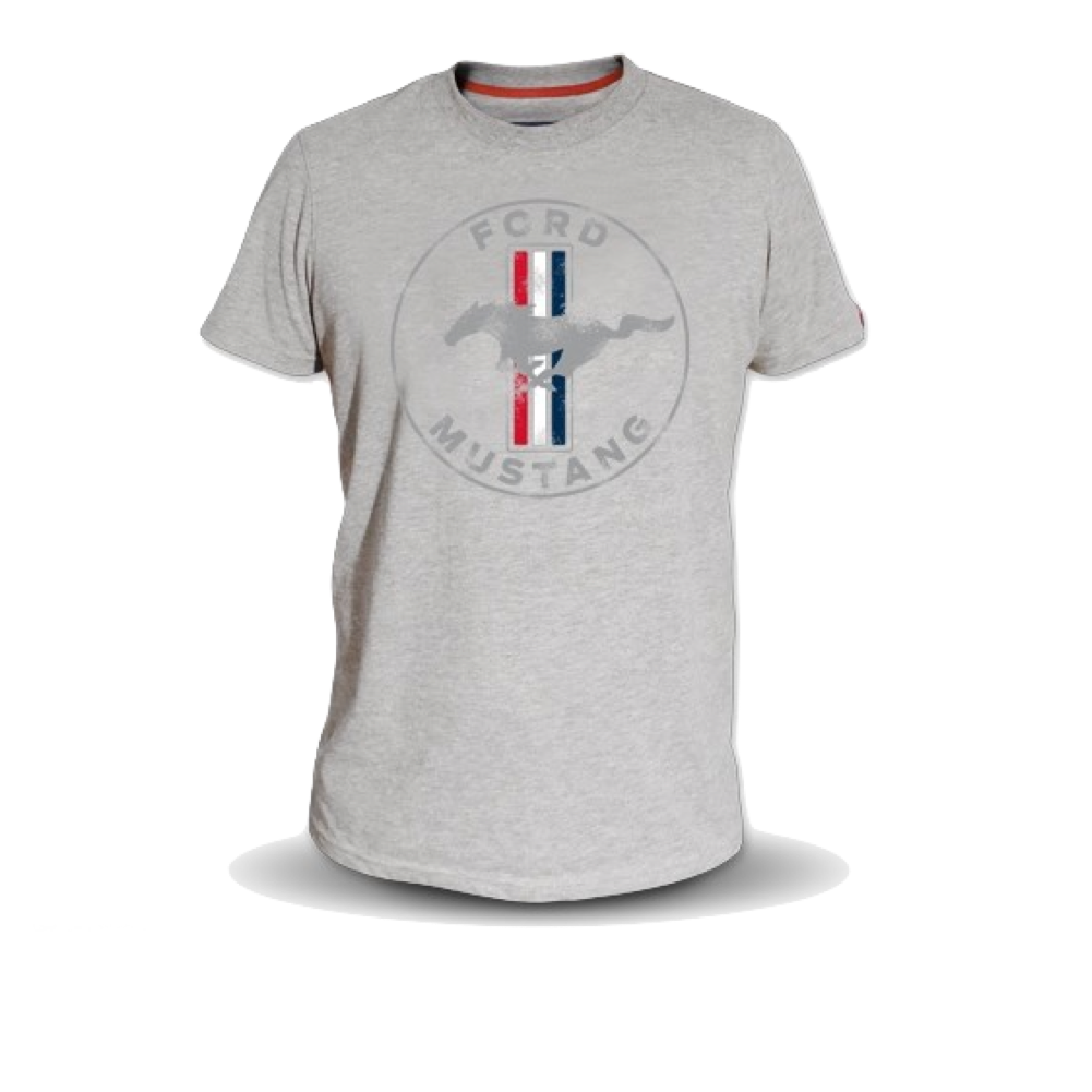 Ford Mustang T-Shirt Ford Mustang Tribar Logo Hellgrau