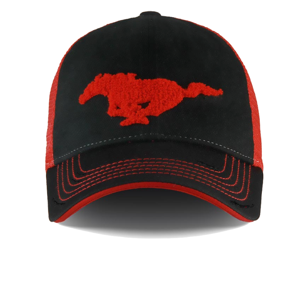 Ford Mustang Basecap Mustang Running Horse Trucker Cap Schwarz/Rot