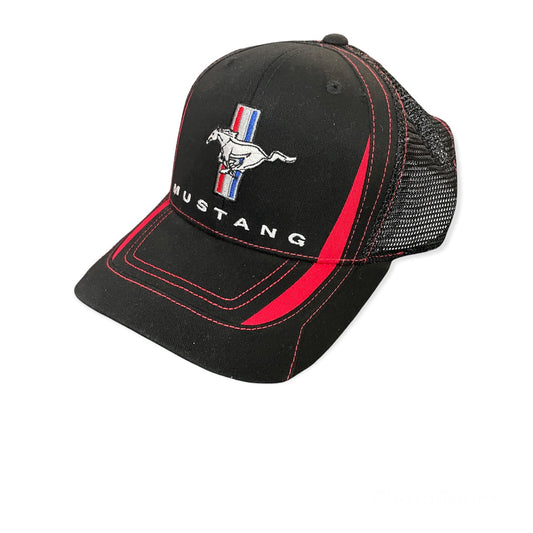 Ford Mustang Tribar Basecap Mustang Tribar Logo Mesh Schwarz