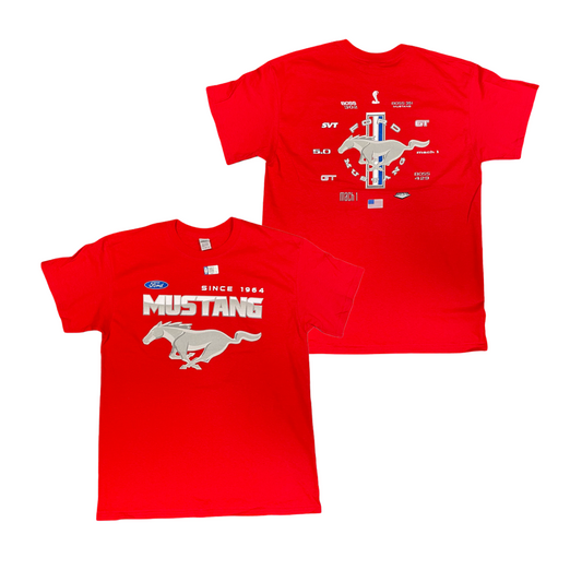 Ford Mustang T-Shirt Ford Mustang Logo Collage Rot