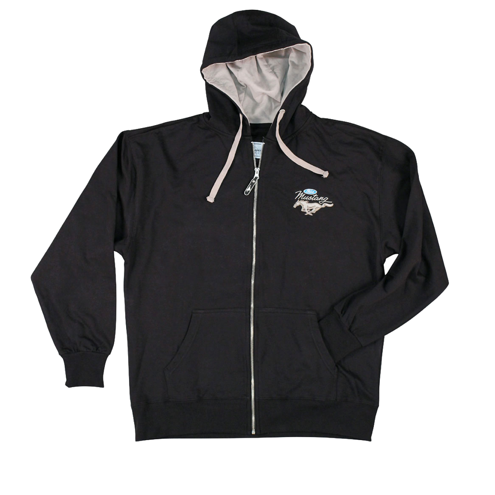 Mustang Hoodie Kapuzenjacke Mustang Logo Collage Gestickt Schwarz