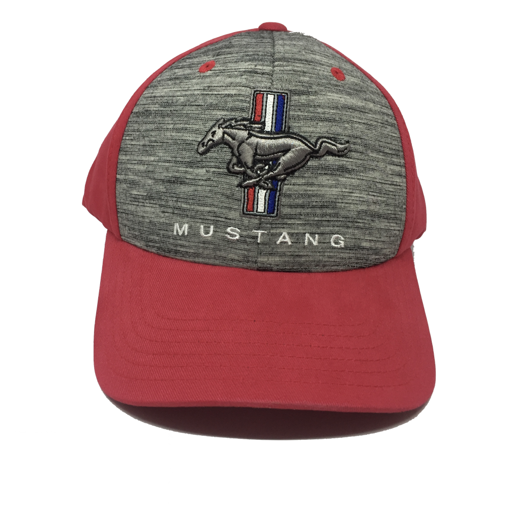 Ford Mustang Basecap Mustang Tribar Logo Grau/Rot