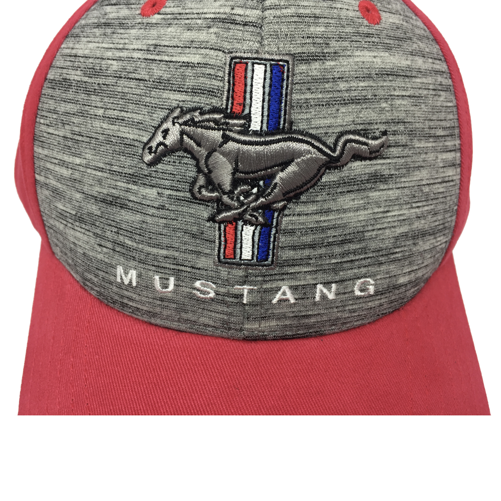 Ford Mustang Basecap Mustang Tribar Logo Grau/Rot
