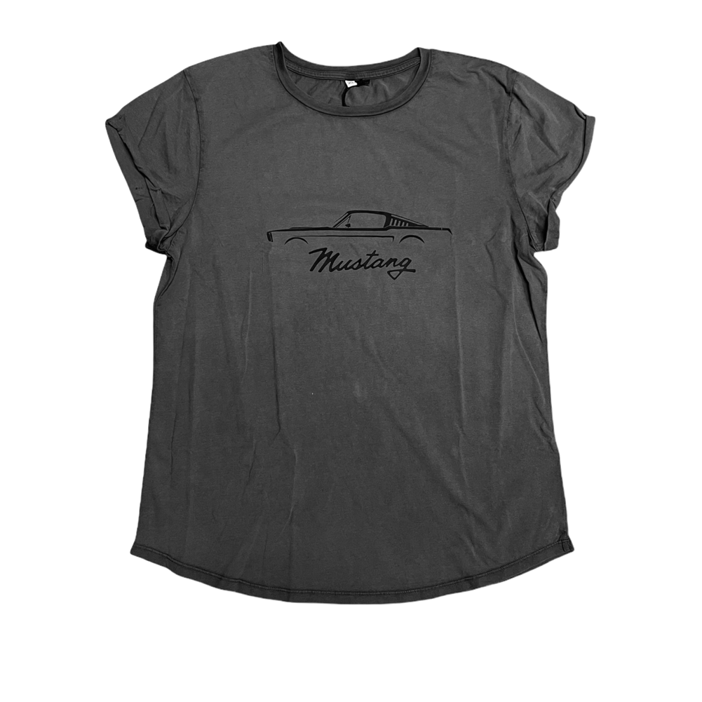 Ford Mustang Ladies T-Shirt Mustang Silhouette Grau