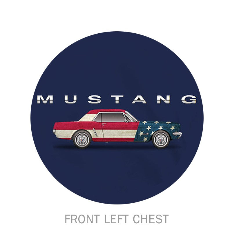 Ford Mustang T-Shirt Ford Mustang American Flag Of Cars Dunkelblau