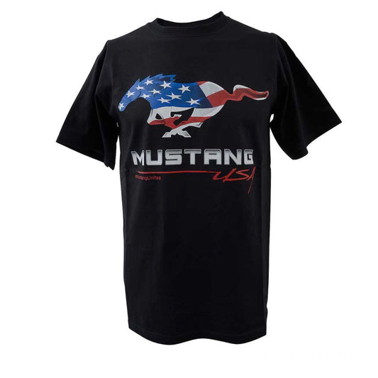 Ford Mustang T-Shirt Ford Mustang Unites Mustang USA Logo Schwarz