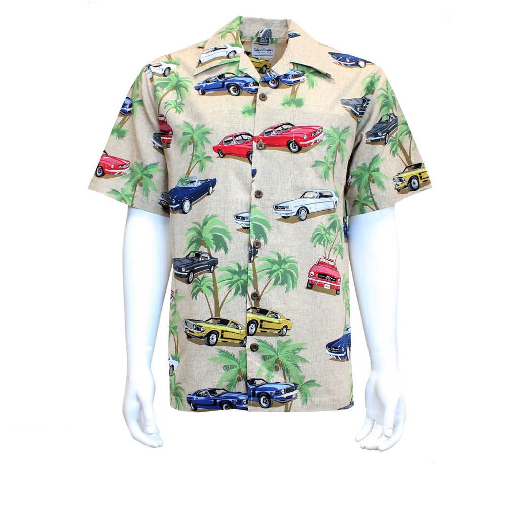 Ford Mustang Hawaii Hemd Camp Shirt Mustang Collage Vintage