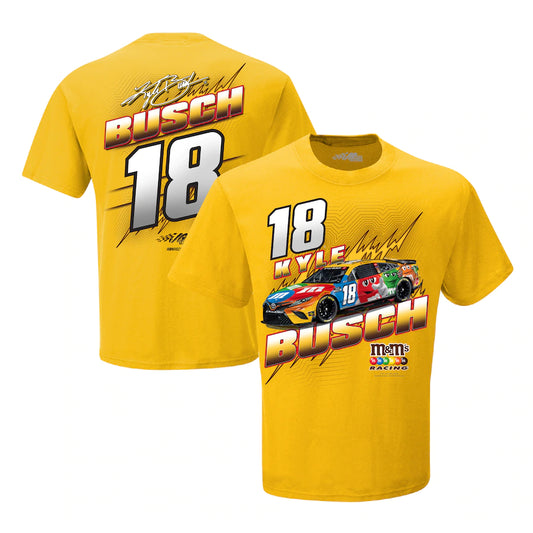 Kyle Busch Joe Gibbs Racing Team Collection Yellow M&M's Groove T-Shirt