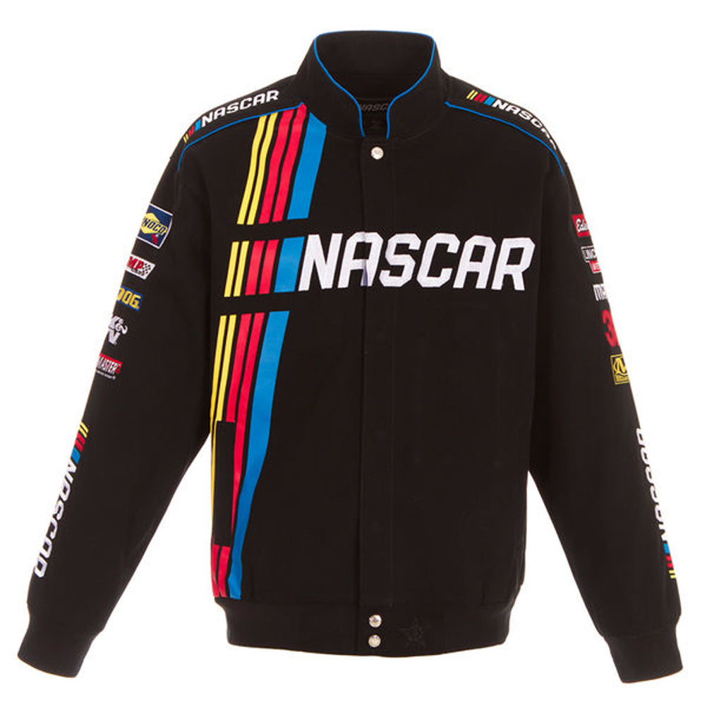 NASCAR Jacke NASCAR Racing Jacke mit bestickten Logos Schwarz