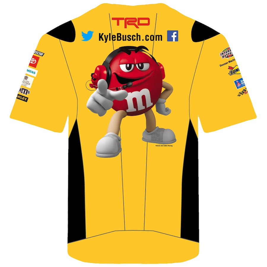 NASCAR T-Shirt Kyle Busch Sublimated Pit Crew T-Shirt m&m's Gelb
