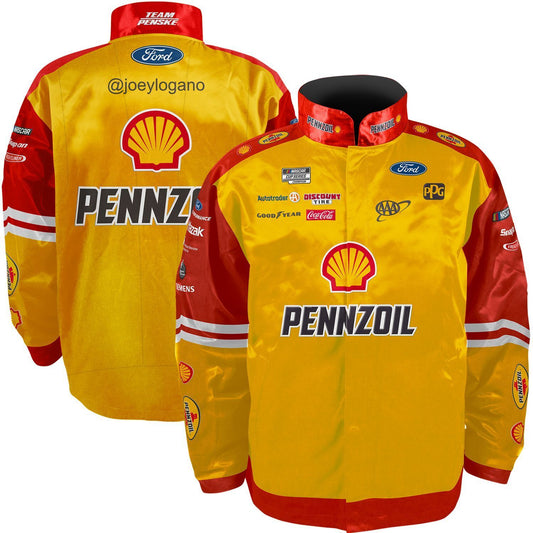 NASCAR Joey Logano Pennzoil Team Penske Uniform Jacke Gelb
