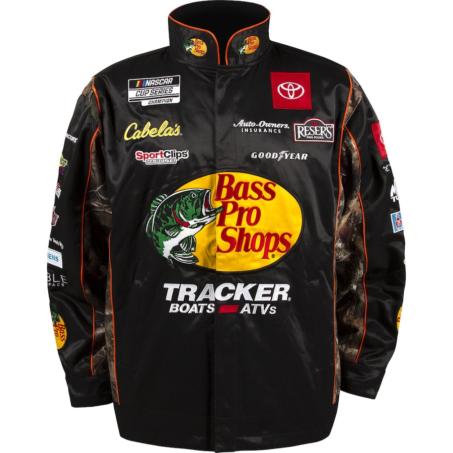 NASCAR Jacke Martin Truex Jr Joe Gibbs Racing Team Bass Pro Shops Uniform Jacke Schwarz/Camo