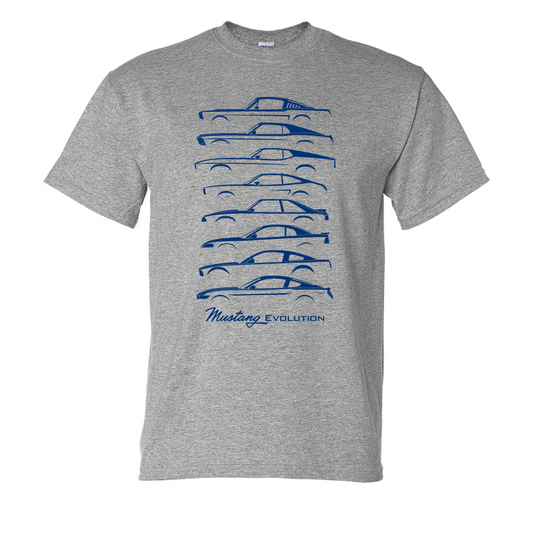 Ford Mustang T-Shirt Ford Mustang Evolution Hellgrau