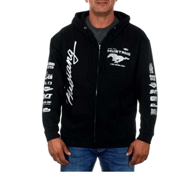 Ford Mustang Kapuzenjacke Sweatjacke Mustang Logos Collage Schwarz