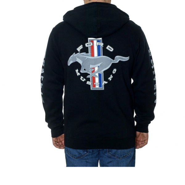 Ford Mustang Kapuzenjacke Sweatjacke Mustang Logos Collage Schwarz