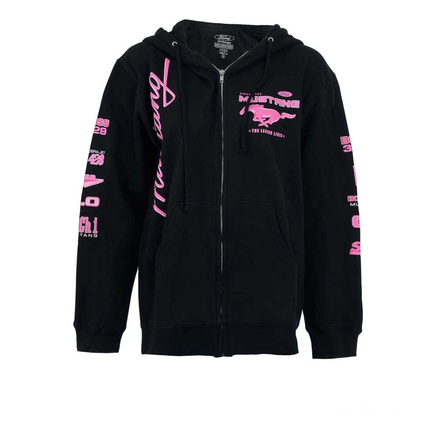 Ford Mustang Damen Kapuzenjacke Mustang Logos Collage Schwarz/Pink