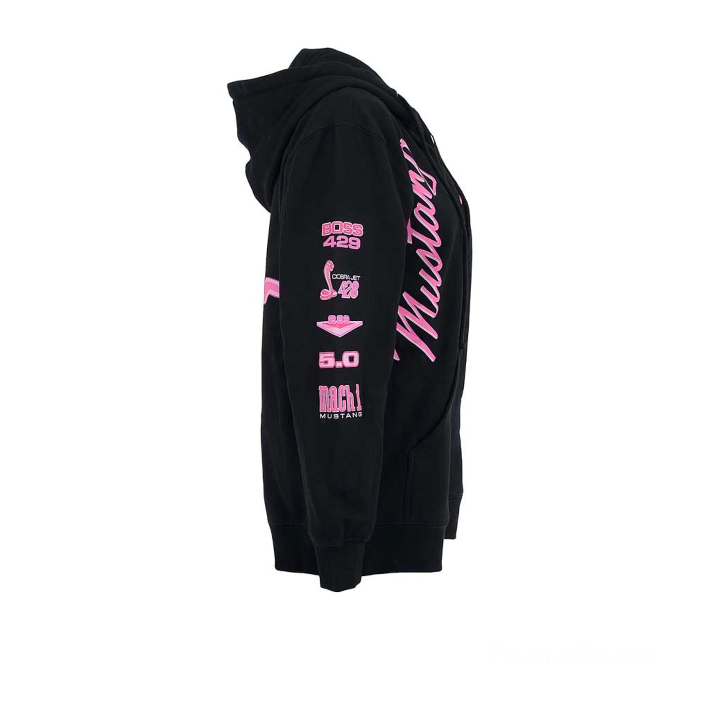 Ford Mustang Damen Kapuzenjacke Mustang Logos Collage Schwarz/Pink