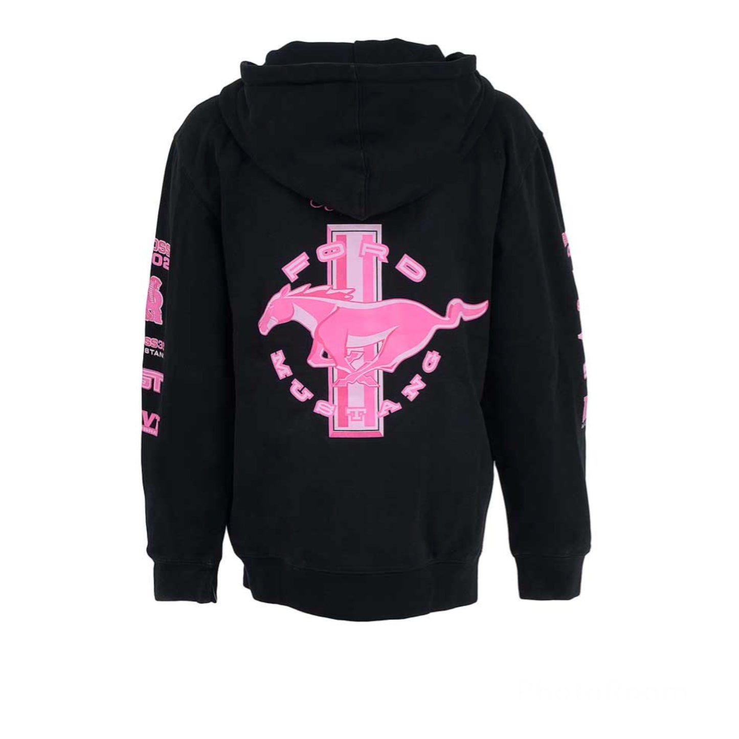 Ford Mustang Damen Kapuzenjacke Mustang Logos Collage Schwarz/Pink