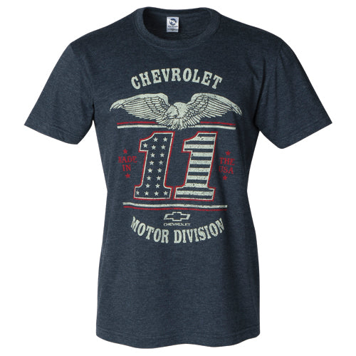 Chevrolet T-Shirt USA Made Chevy Motor Division Blau Melange