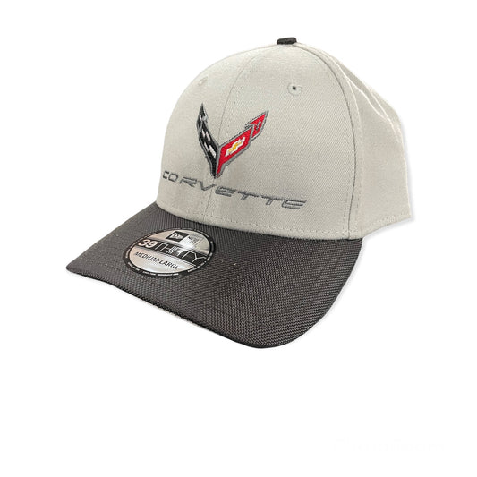 Corvette C8 Basecap Flexcap mit Corvette Logo Flag Grau