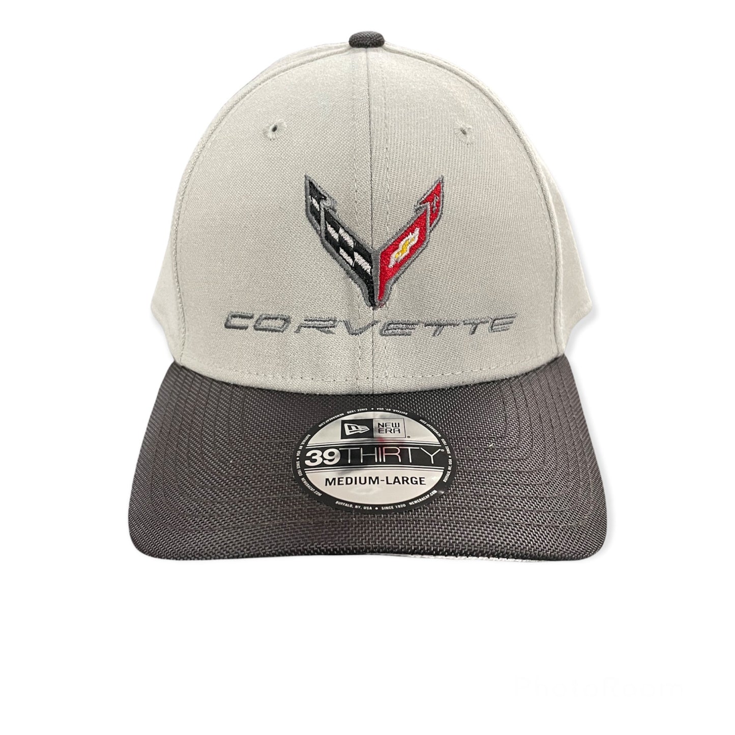 Corvette C8 Basecap Flexcap mit Corvette Logo Flag Grau