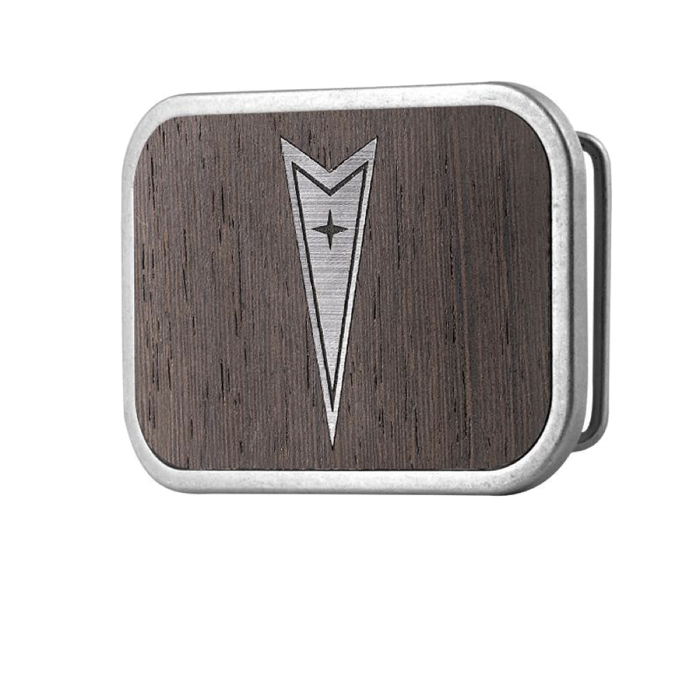 Pontiac Gürtelschnalle Pontiac Buckle mit Holzoptik