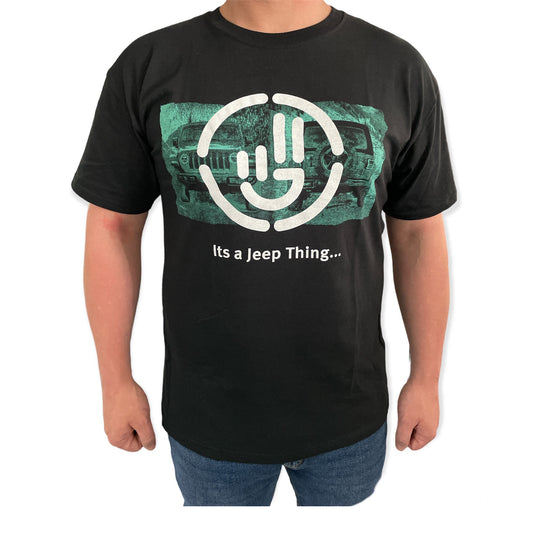 Jeep T-Shirt mit Frontprint It's A Jeep Thing Schwarz