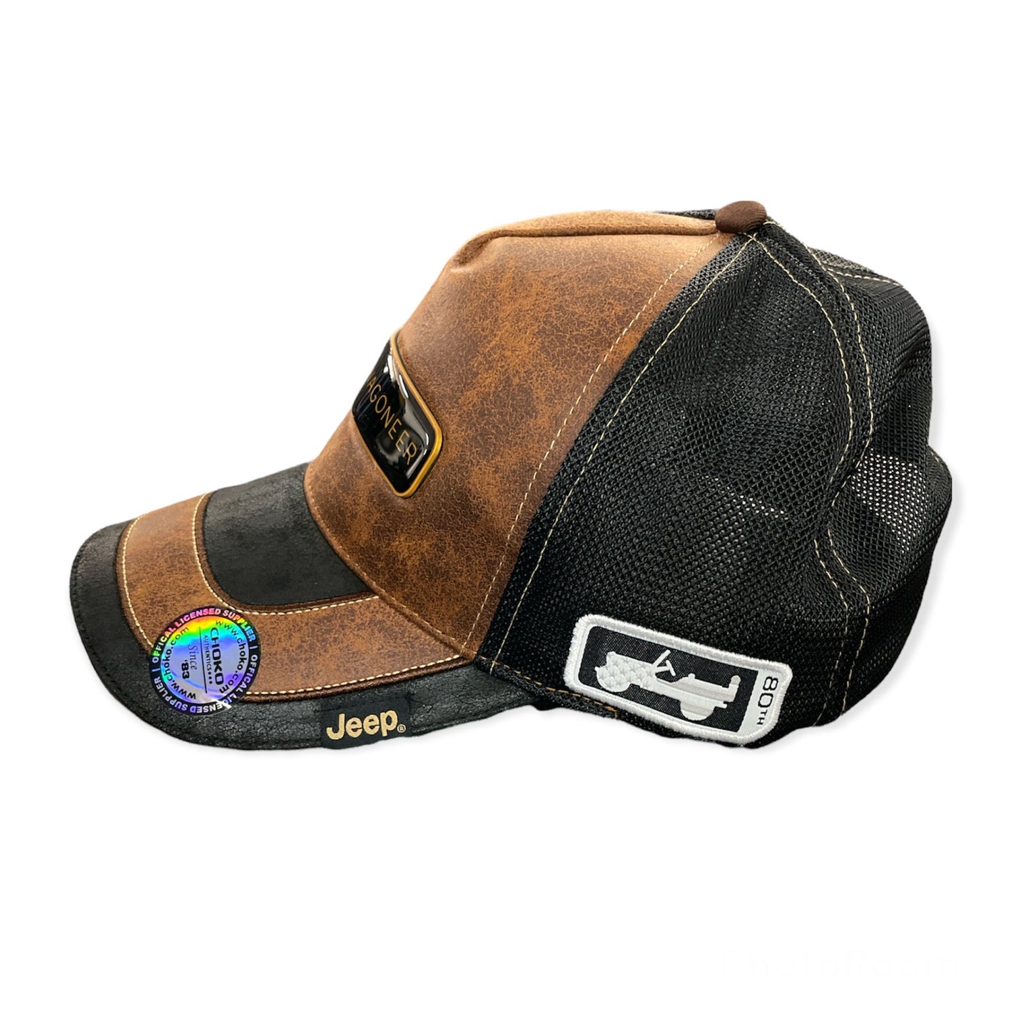 Jeep Basecap Jeep Grand Wagoneer Leather Mesh Braun/Schwarz