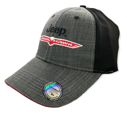 Jeep Basecap mit Jeep Trail Hawk Logo Grau/Schwarz