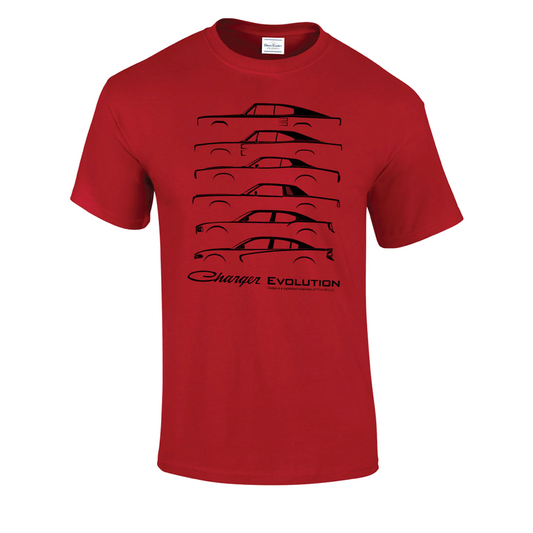 Dodge Charger T-Shirt Charger Evolution Silhouette Rot
