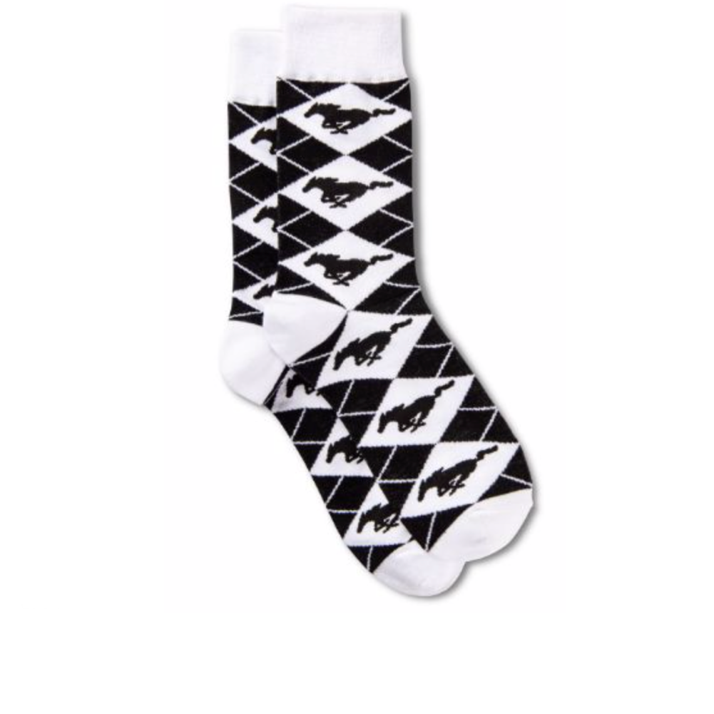 Ford Mustang Socken Running Horse Schwarz/Weiß
