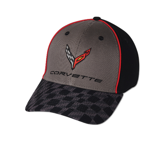 Corvette Basecap Corvette Logo Flag Carbon Flash Checkered Bill Cap