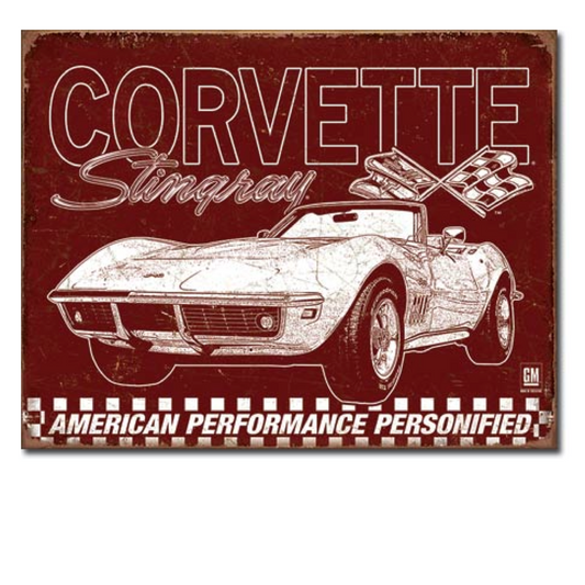 Corvette Blechschild "Corvette Classic Corvette C3 69 Stingray"