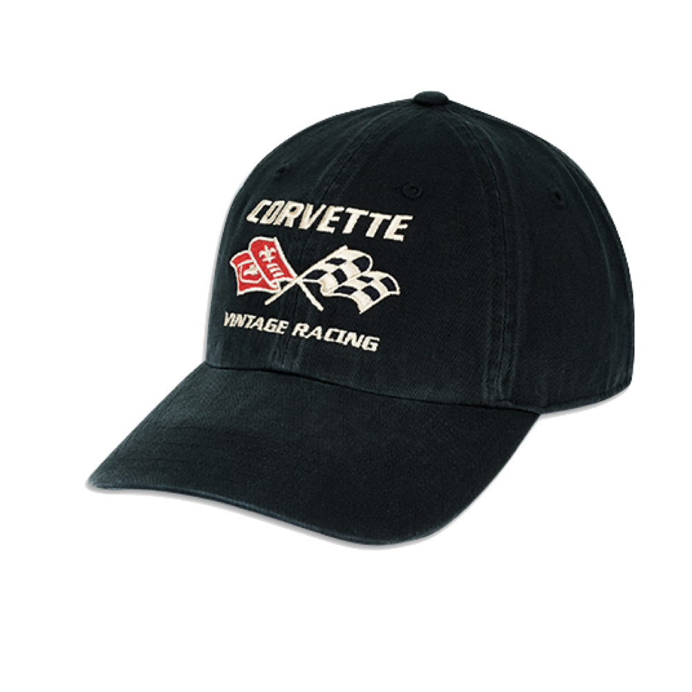 Corvette Basecap Corvette C3 Vintage Racing Washed Cap Schwarz