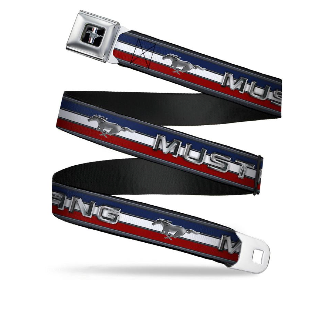 Ford Mustang Sicherheitsgurt Gürtel mit Tribar Stripes Print