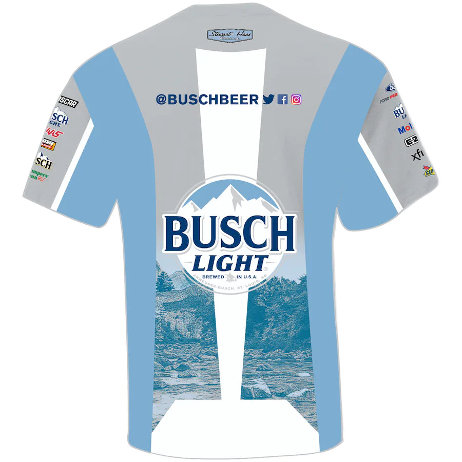 NASCAR T-Shirt Kevin Harvick Sublimated Pit Crew Uniform T-Shirt Busch Light Grau