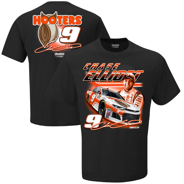 NASCAR T-Shirt Chase Elliott Hooters T-Shirt Schwarz